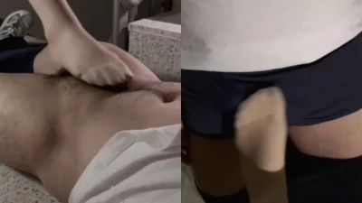 下班了也不老实拉着肉丝脚邻居楼道里来了